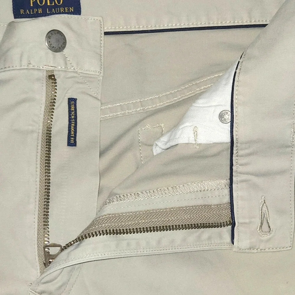 Polo‎ Ralph Lauren Pants Mens 36/34 Khaki Tan Stretch Straight Fit Twill Chinos